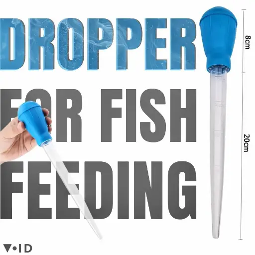 Aquarium dropper for fish feeding & cleaning small tanks